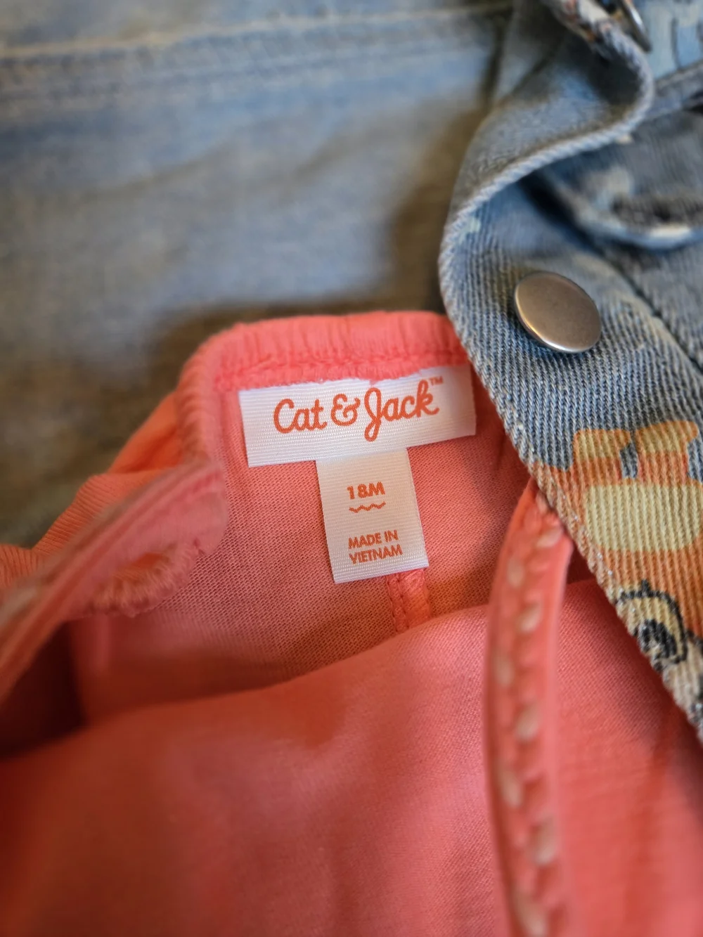 Lucy Blue Denim Jacket with Coral Dress Set
